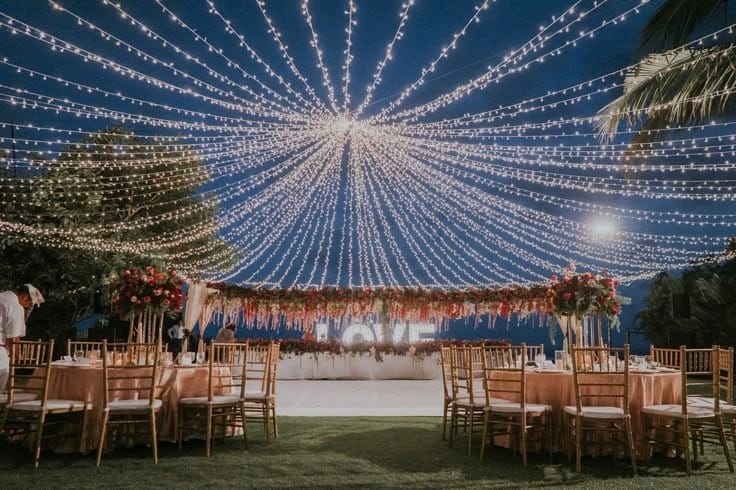 Beautifully Decorated Party Lawn and Banquet Hall at the Best Wedding Venue in Chhattisgarh – Nirmal Saptapadi Resort